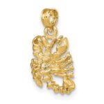 10K 3-D Scorpio Zodiac Pendant - Image 5