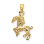 10K 3-D Capricorn Zodiac Pendant