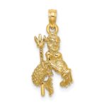 10K 3-D Aquarius Zodiac Pendant
