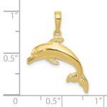 10K Dolphin Swimming Pendant - Image 3
