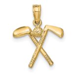 10k 3-D Golf Clubs with Ball Charm - Image 4