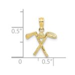 10k 3-D Golf Clubs with Ball Charm - Image 3
