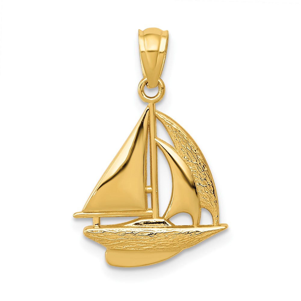 10C4172.jpg 10k Sailboat Pendant - Image 1