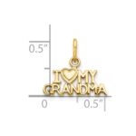 10K I LOVE MY GRANDMA Charm - Image 3