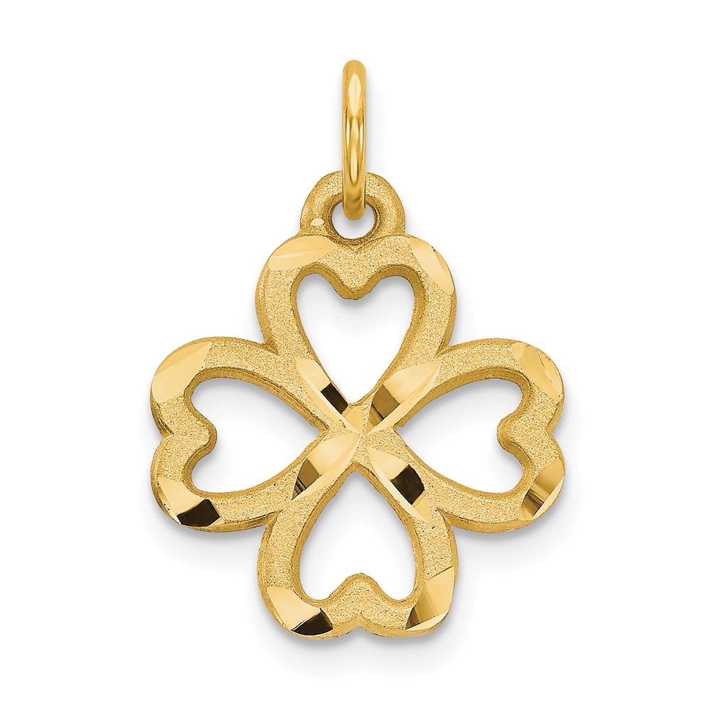 10C719.jpg 10k 4-Leaf Clover Pendant - Image 1