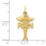 10k Solid Registered Nurse Charm - Image 3