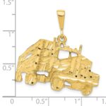 10k Solid Diamond-cut Semi with Trailer Charm - Image 3