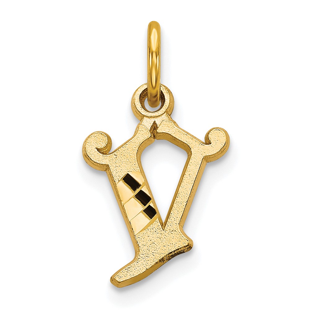 10C764V.jpg 10k Initial V Charm - Image 1