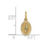 10k Solid Satin Polished St. Christopher Pendant - Image 4