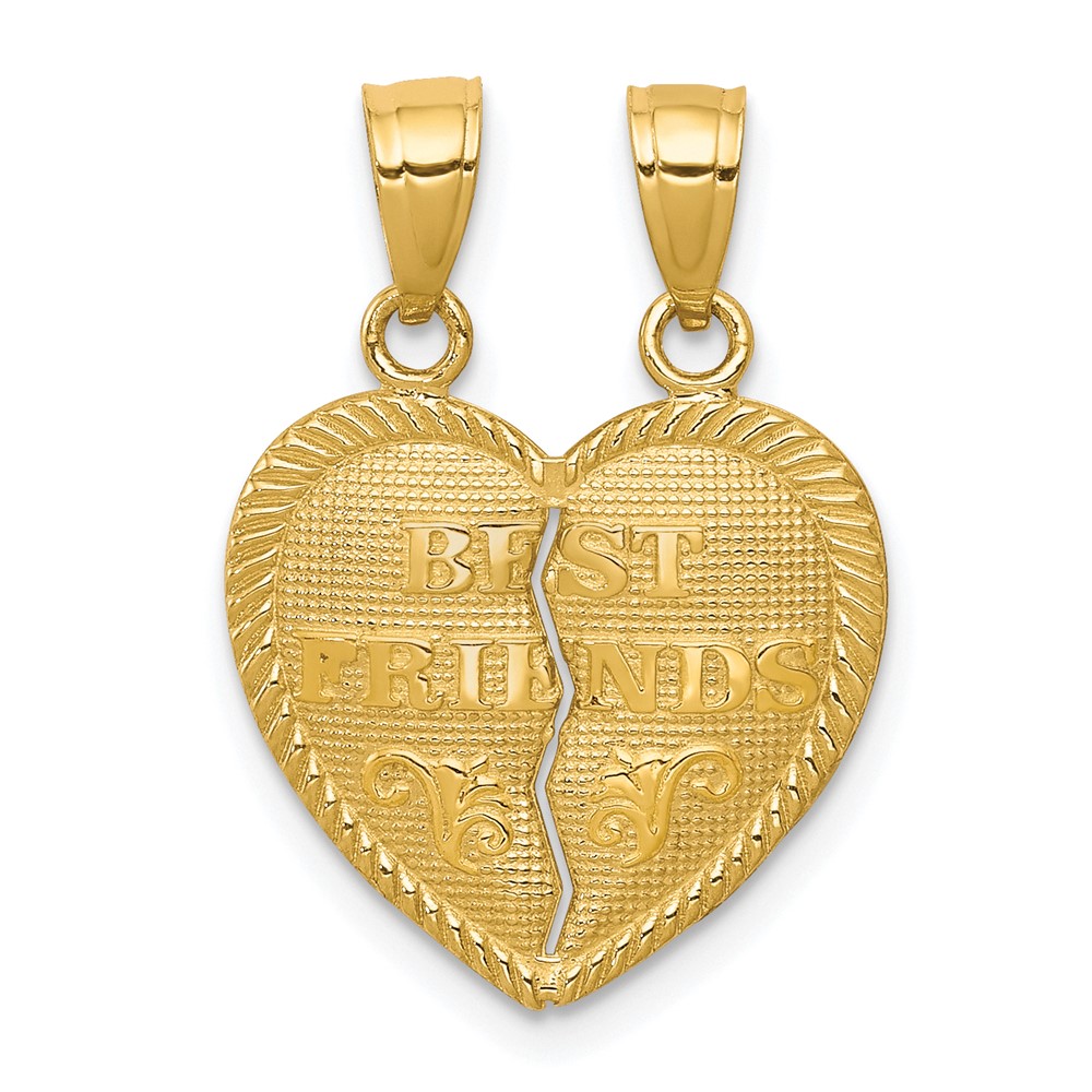 10C978.jpg 10K BEST FRIENDS Break-A-Part Heart Pendant - Image 1