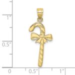 10K Solid Polished Candy Cane Pendant - Image 3