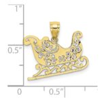 10K Polished Sleigh Pendant - Image 3