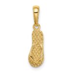 10K 3-D Hawaii Flip-Flop Pendant
