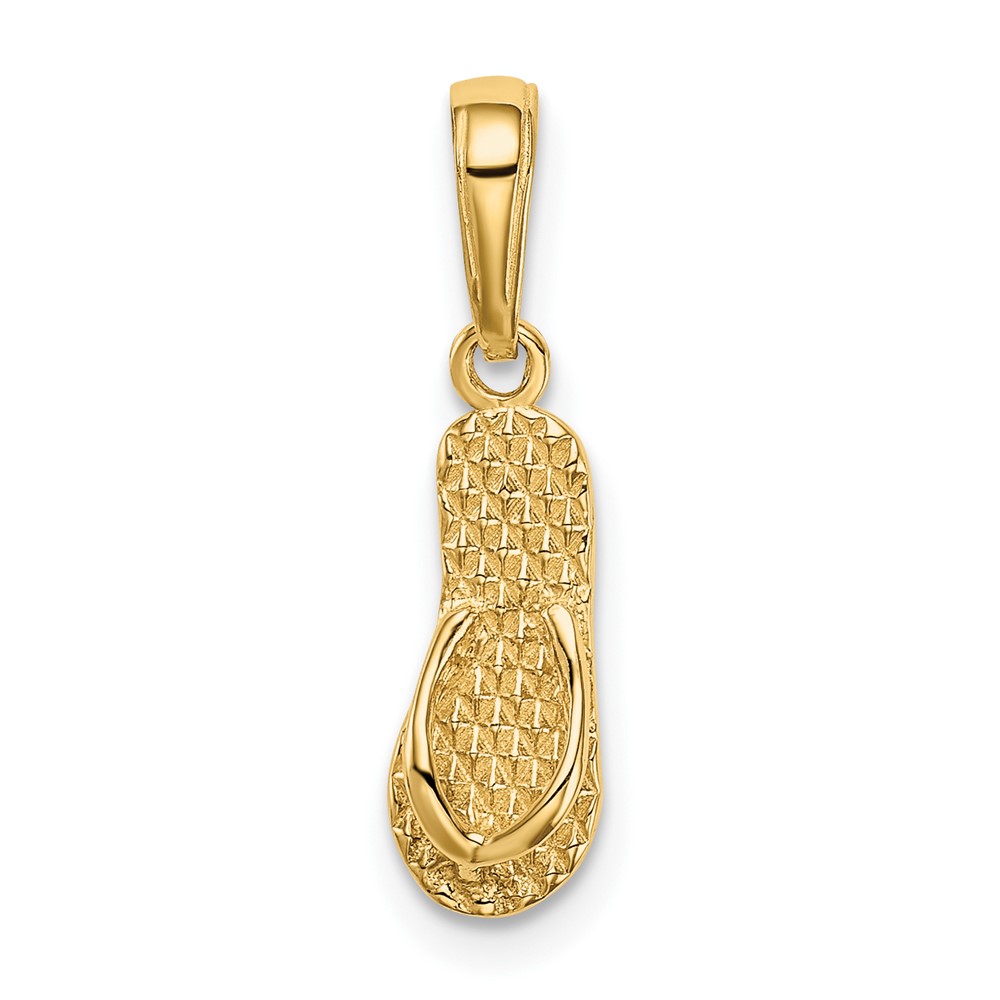 10D1366.jpg 10K 3-D Hawaii Flip-Flop Pendant - Image 1