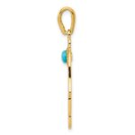 10k Turquoise Filigree Chamseh Pendant - Image 2