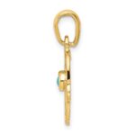 10k Turquoise Chamseh Pendant - Image 2
