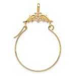 10k Double Dolphins Charm Holder Pendant