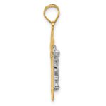 10K Two-tone INRI Crucifix Pendant - Image 2