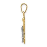 10K Two-tone INRI Crucifix Charm - Image 2