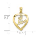 10K #1 MOM In Heart Pendant - Image 4