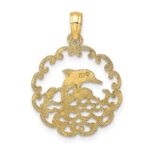 10K Cut-out Jumping Dolphins Pendant - Image 4