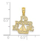 10K I'D RATHER BE SAILING Charm - Image 3