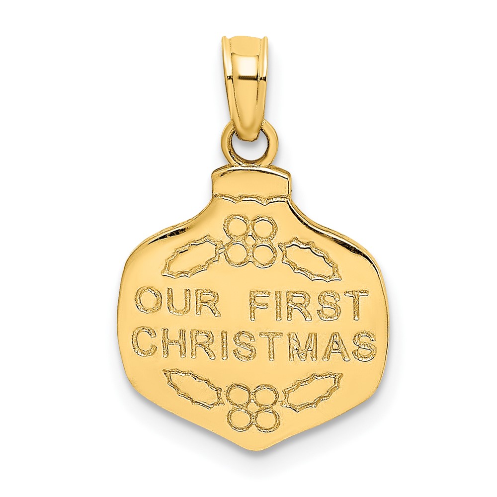 10D4242.jpg 10K OUR FIRST CHRISTMAS Ornament Pendant - Image 1