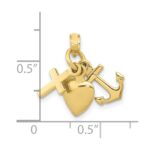 10K Faith, Hope and Charity Charm - Image 3