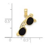 10k 3-D Black Enameled Moveable Sunglasses Pendant - Image 3