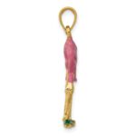 10k Enameled 3-D Pink Flamingo Pendant - Image 2