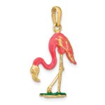 10k Enameled 3-D Pink Flamingo Pendant - Image 5