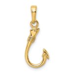 10K 3D Fish Hook Pendant - Image 3