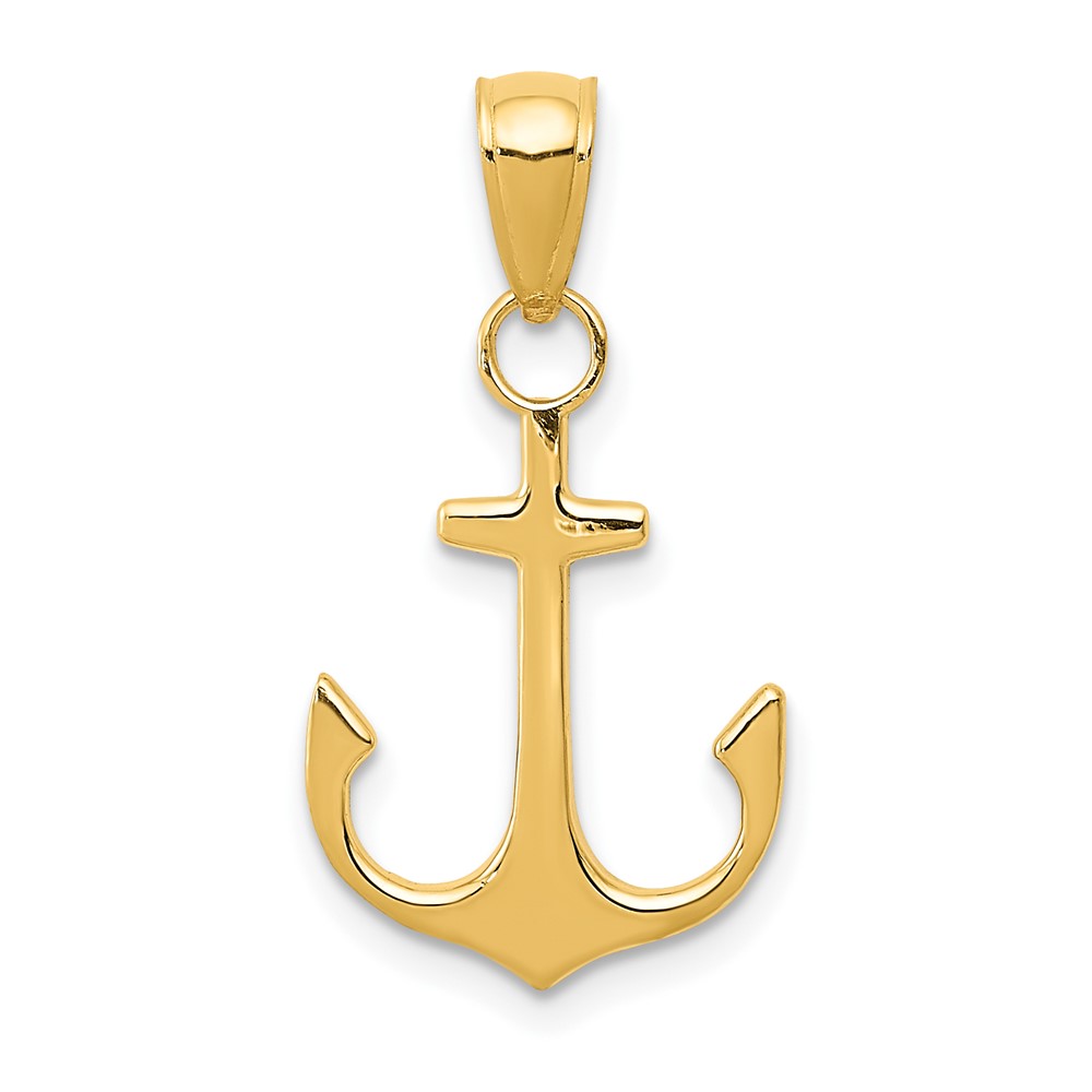 10K3075.jpg 10k Anchor Pendant - Image 1