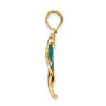 10K Aqua Enameled Butterfly Pendant - Image 2