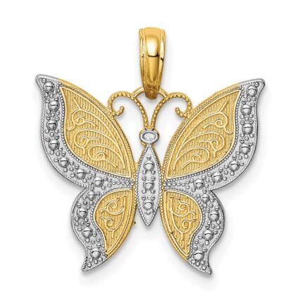10K w/ Rhodium Butterfly Charm