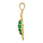 10K Green Enameled Sea Turtle Pendant - Image 2