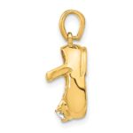 10K 3-D April/Synthetic Stone Engraveable Baby Shoe Charm - Image 2