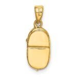 10K 3-D April/Synthetic Stone Engraveable Baby Shoe Charm - Image 4