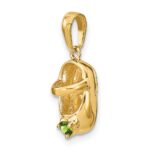 10K 3-D August/Synthetic Stone Engraveable Baby Shoe Charm - Image 5