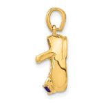 10k 3-D February/Synthetic Stone Engraveable Baby Shoe Charm - Image 2