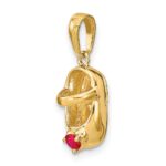 10K 3-D July/Synthetic Stone Engraveable Baby Shoe Charm - Image 5