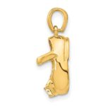 10k 3-D November/Synthetic Stone Engraveable Baby Shoe Charm - Image 2