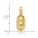 10k 3-D November/Synthetic Stone Engraveable Baby Shoe Charm - Image 3