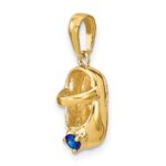 10K 3-D September/Synthetic Stone Engraveable Baby Shoe Charm - Image 5
