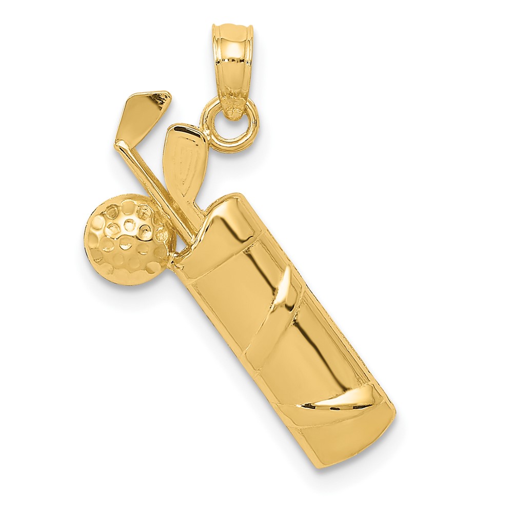 10K4963.jpg 10k Polished Golf Bag Charm - Image 1