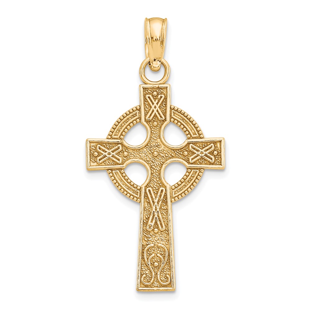 10K5047.jpg 10k Celtic Cross w/Eternity Circle Pendant - Image 1
