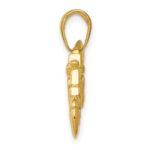 10K Gold Polished Textured 3-D Motorcycle Pendant - Image 2