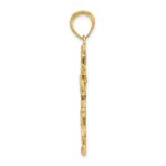 10K Gold Polished Textured Nugget Style Cross Pendant - Image 2