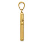 10K Gold Polished Beveled Stick Cross W/Frame Pendant - Image 2