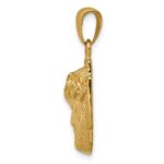 10K Gold Polished 2-D Small Jesus Head with Crown Pendant - Image 2